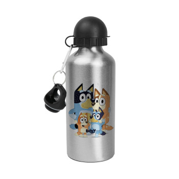 Bluey, Metallic water jug, Silver, aluminum 500ml