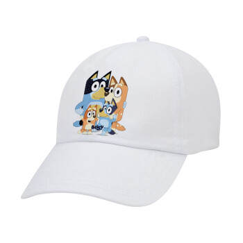 Bluey, Καπέλο Baseball Λευκό (5-φύλλο, unisex)