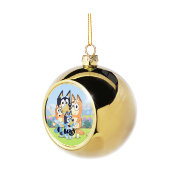 Bluey, Χριστουγεννιάτικη μπάλα δένδρου Χρυσή 8cm