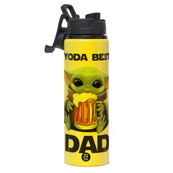 Yoda Best Dad, Μεταλλικό παγούρι νερού με καπάκι ασφαλείας, αλουμινίου 850ml