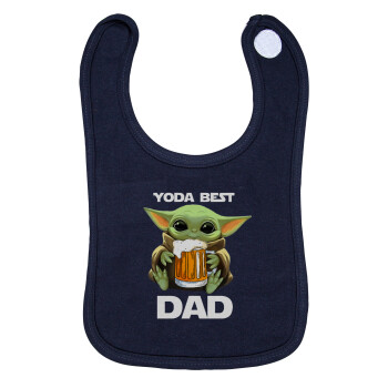 Yoda Best Dad, Σαλιάρα με Σκρατς 100% Organic Cotton Μπλε (0-18 months)