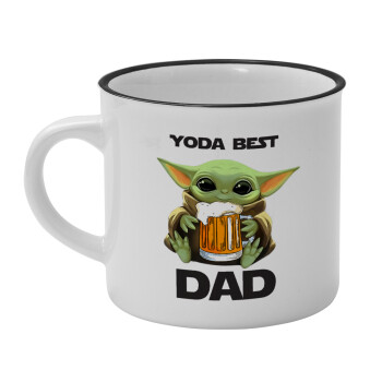 Yoda Best Dad, Κούπα κεραμική vintage Λευκή/Μαύρη 230ml