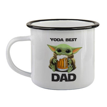 Yoda Best Dad, Κούπα εμαγιέ με μαύρο χείλος 360ml
