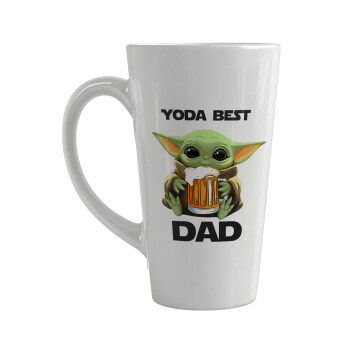 Yoda Best Dad, Κούπα κωνική Latte Μεγάλη, κεραμική, 450ml