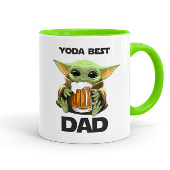 Yoda Best Dad, Mug colored light green, ceramic, 330ml