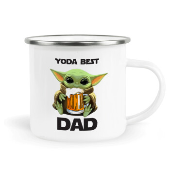 Yoda Best Dad, Κούπα Μεταλλική εμαγιέ λευκη 360ml