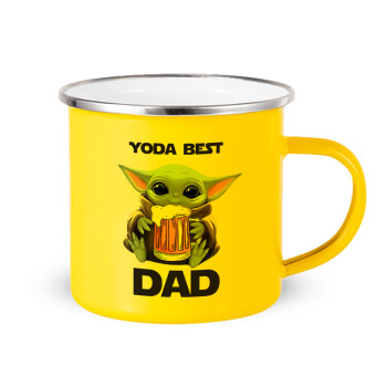 Yoda Best Dad, Κούπα Μεταλλική εμαγιέ Κίτρινη 360ml