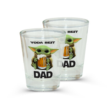 Yoda Best Dad, Σφηνοπότηρα γυάλινα 45ml διάφανα (2 τεμάχια)