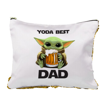 Yoda Best Dad, Τσαντάκι νεσεσέρ με πούλιες (Sequin) Χρυσό