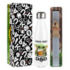Easter candle, metallic white thermos bottle (500ml) & aromatic flat candle (30cm) (GRAY)