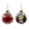 Transparent Christmas tree ball ornament with red filling 8cm