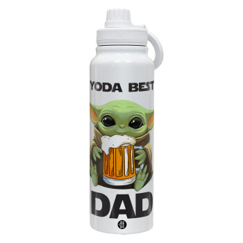 Yoda Best Dad, 1L Stainless Steel Thermal Bottle with Phone Holder & Double Wall Insulation