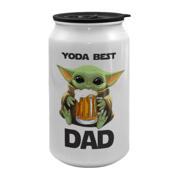 Yoda Best Dad, Κούπα ταξιδιού μεταλλική με καπάκι (tin-can) 500ml