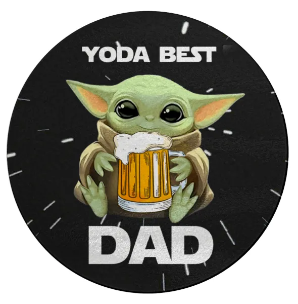 Yoda Best Dad — Επιφάνεια κοπής γυάλινη στρογγυλή (30cm)
