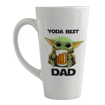 Yoda Best Dad, Κούπα κωνική Latte Μεγάλη, κεραμική, 450ml