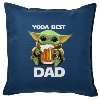 Yoda Best Dad, Sofa cushion Blue 50x50cm includes filling