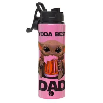 Yoda Best Dad, Μεταλλικό παγούρι νερού με καπάκι ασφαλείας, αλουμινίου 850ml