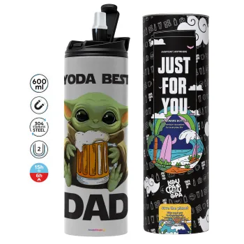 Yoda Best Dad, Tumbler stainless steel GREY 600ml