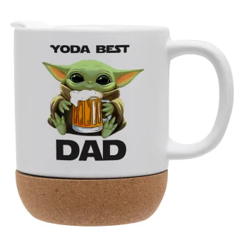 Yoda Best Dad, Ceramic coffee mug Cork (MAT), 330ml