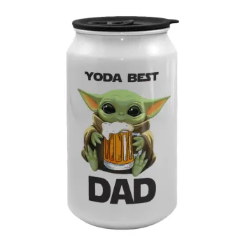 Yoda Best Dad, Κούπα ταξιδιού μεταλλική με καπάκι (tin-can) 500ml