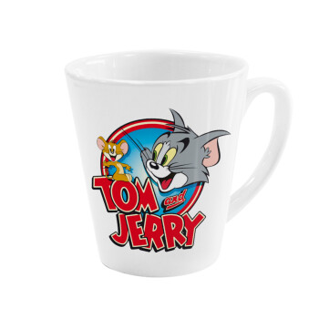 Tom and Jerry, Κούπα κωνική Latte Λευκή, κεραμική, 300ml