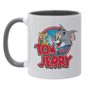 Tom and Jerry, Mug colored grey, ceramic, 330ml
