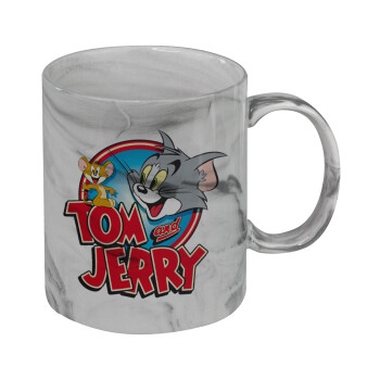 Tom and Jerry, Mug ceramic marble style, 330ml