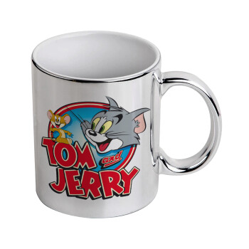 Tom and Jerry, Mug ceramic, silver mirror, 330ml