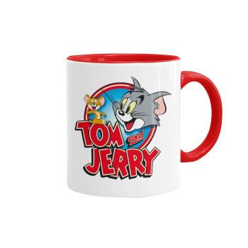 Tom and Jerry, Mug colored red, ceramic, 330ml