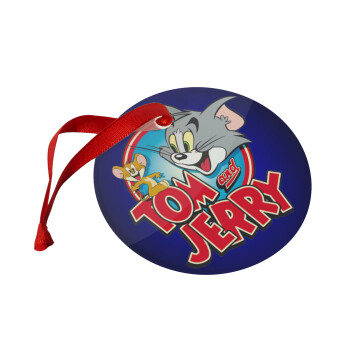 Tom and Jerry, Christmas ornament glass 9cm