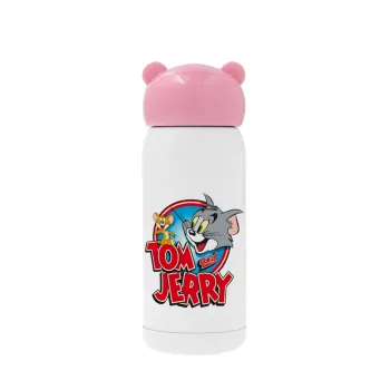 Tom and Jerry, Pink stainless steel thermal flask, 320ml