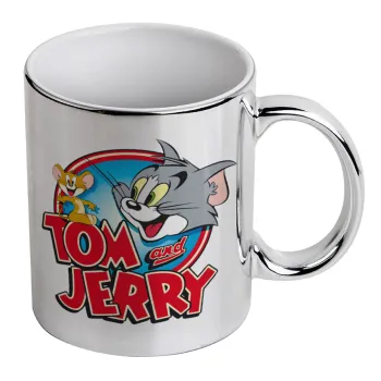 Tom and Jerry, Mug ceramic, silver mirror, 330ml