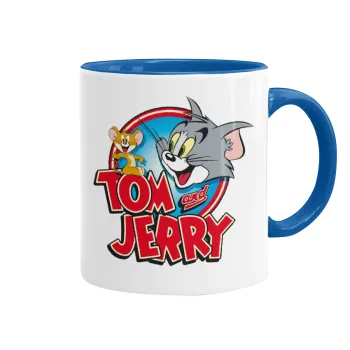 Tom and Jerry, Mug colored blue, ceramic, 330ml