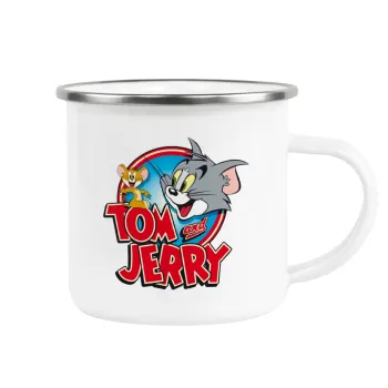 Tom and Jerry, Metallic enamel cup white 360ml