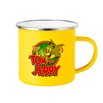 Tom and Jerry, Yellow Enamel Metallic Cup 360ml