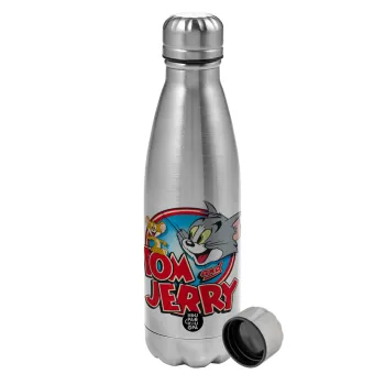 Tom and Jerry, Metallic water bottle, stainless steel, 750ml