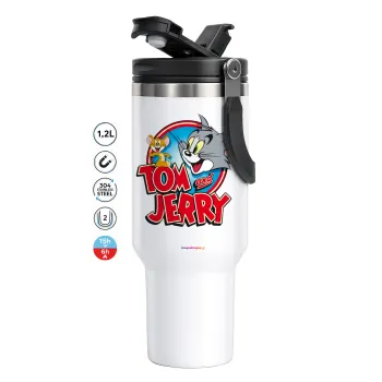 Τομ και Τζέρι, Mega Tumbler με καπάκι, διπλού τοιχώματος (θερμό) 1,2L