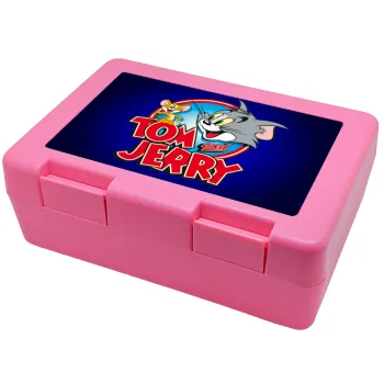 Tom and Jerry, Children's cookie container PINK 185x128x65mm (BPA free plastic)