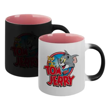 Tom and Jerry, Κούπα Μαγική εσωτερικό ΡΟΖ, κεραμική 330ml που αλλάζει χρώμα με το ζεστό ρόφημα