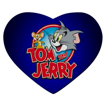 Tom and Jerry, Mousepad heart 23x20cm