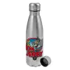 Metallic water bottle, stainless steel, 750ml