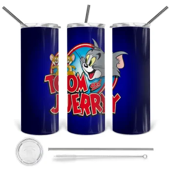 Tom and Jerry, Tumbler stainless steel 600ml, with metal straw & cleaning brush