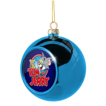 Tom and Jerry, Blue Christmas tree ball ornament 8cm