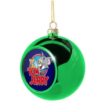 Tom and Jerry, Green Christmas tree ornament ball 8cm