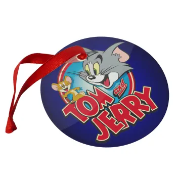 Tom and Jerry, Christmas ornament glass 9cm