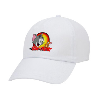 Tom and Jerry, Καπέλο Baseball Λευκό (5-φύλλο, unisex)
