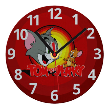 Tom and Jerry, Ρολόι τοίχου γυάλινο (20cm)