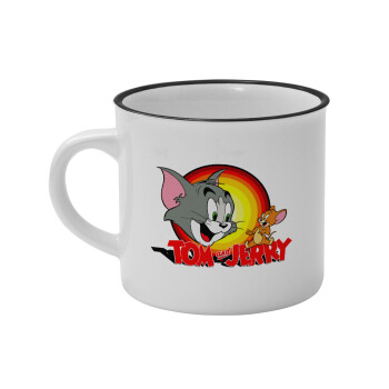 Tom and Jerry, Κούπα κεραμική vintage Λευκή/Μαύρη 230ml