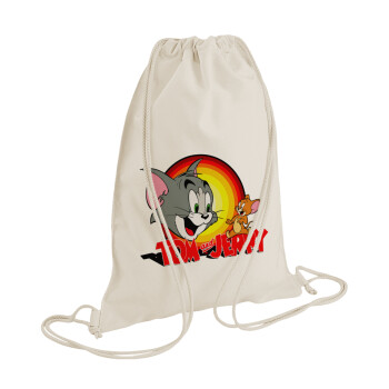 Tom and Jerry, Τσάντα πλάτης πουγκί GYMBAG natural (28x40cm)