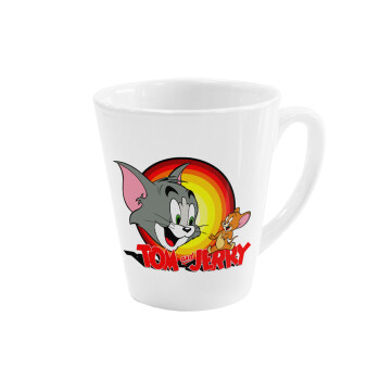 Tom and Jerry, Κούπα κωνική Latte Λευκή, κεραμική, 300ml